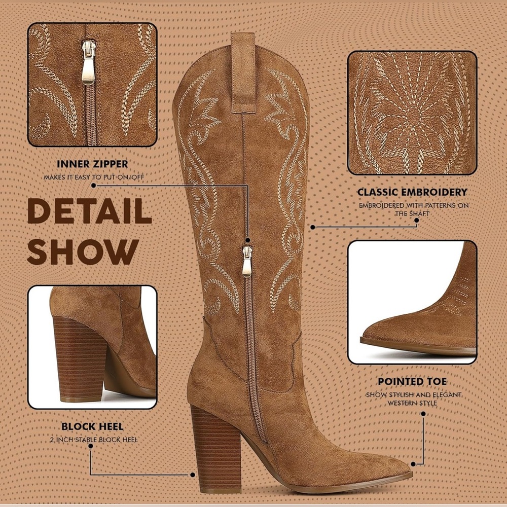 Brown Heeled Boots - Picture 5 of 7